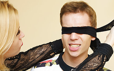 mom teaches blindfold stepson in anal fetish